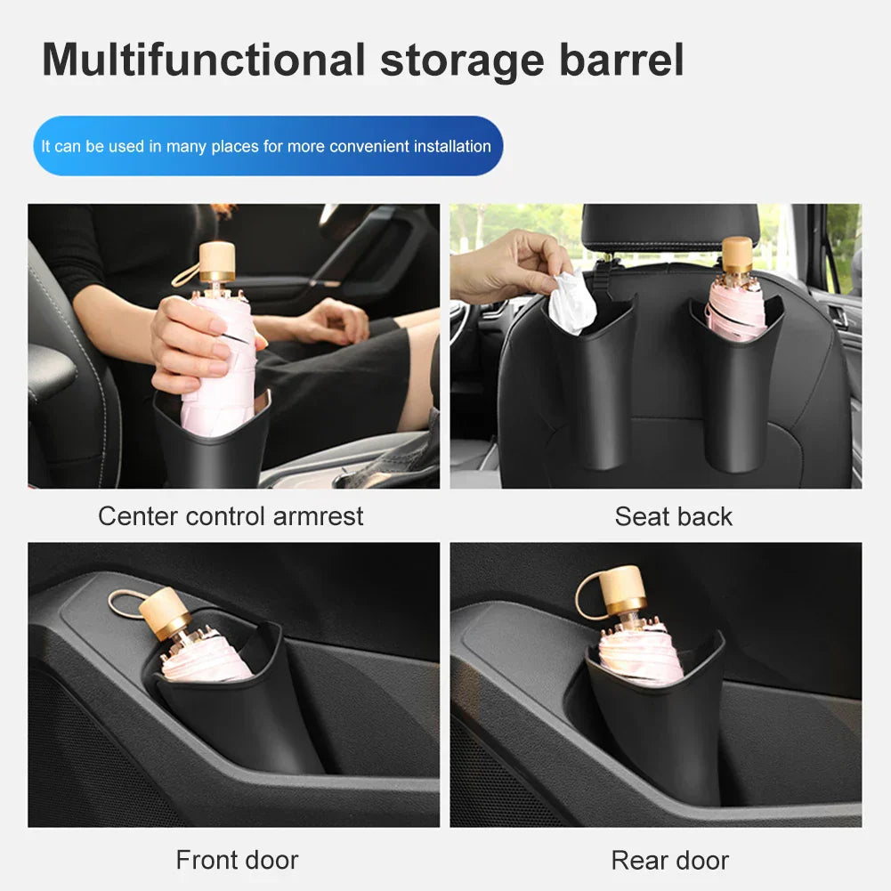 Multifunctional Car Storage Box for Umbrella Organizer Bucket Waterproof Auto Hanging Water Bottles Rack Holder Backseat Garbage