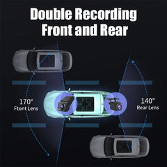 JMCQ USB ADAS Car DVR Dash For Android Auto Multimedia Player Front & Rear Dual Camera Loop Recording Motion Detection Cameras