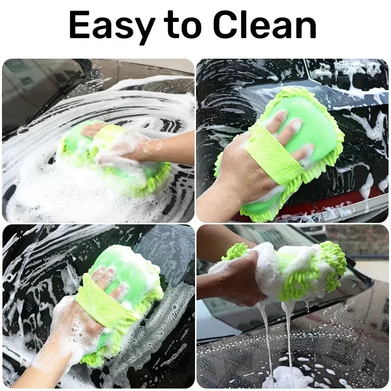 Microfiber Car Washer Sponge Cleaning Car Care Detailing Brushes Washing Towel Auto Gloves Styling Accessories