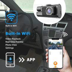 Dash Cam For Cars WIFI Camera For Vehicle 3 Lens 1080P Video Recorder 2Inch Rear View Camera Black Box Car Accessory Vehicle Acc